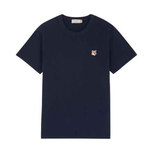 AM00103KJ0008 Maison Kitsune Fox Head Patch Classic T-Shirt Navy