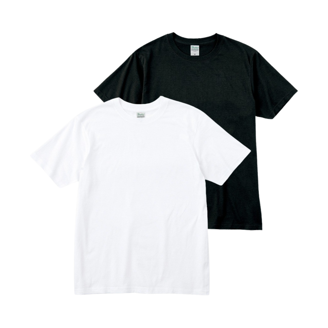 프린트스타 라이트 라운드 티셔츠 화이트 블랙 (2팩)