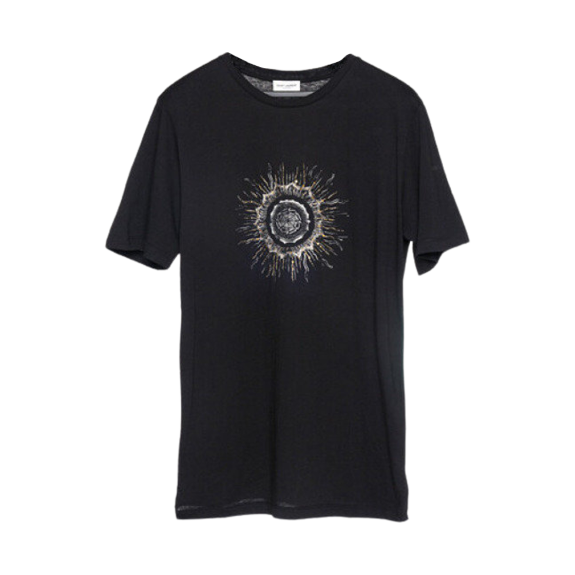 551373-YBBQ2-1070 (W) Saint Laurent Print Cotton T-Shirt Black