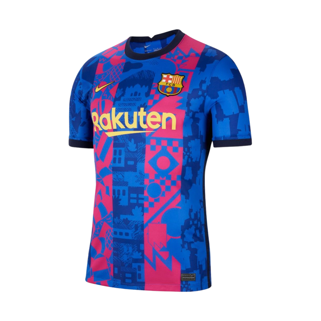 DB5896-406 Nike FC Barcelona 2021/22 Stadium Dri-Fit Jersey Hyper Royal Varsity Maize