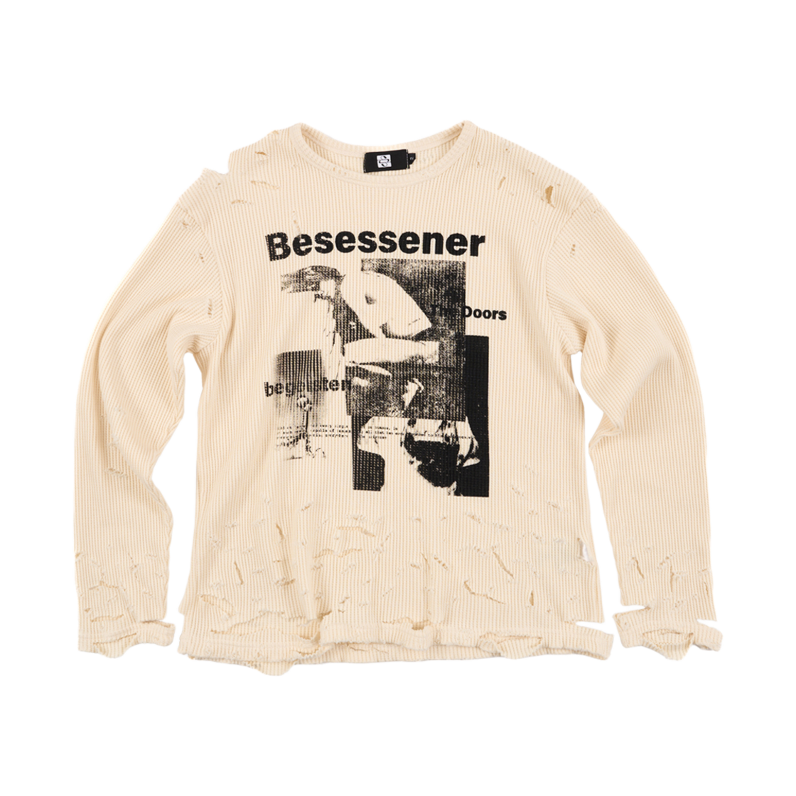 ●SUNDAYOFFCLUB● Besessener Hand Distressed Waffle T-Shirt Besessener Hand Distressed Waffle T-Shirt - Beige