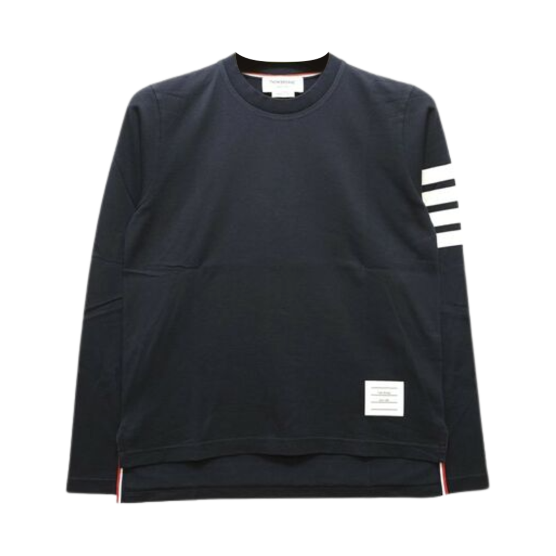 W) 톰브라운 저지 사선 롱슬리브 티셔츠 네이비 | Thom Browne
