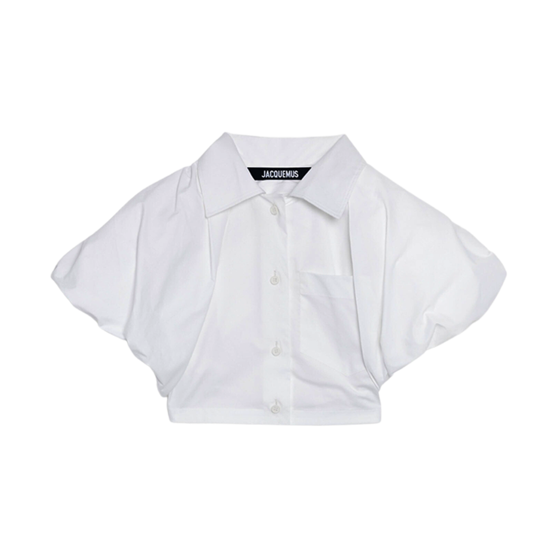 (W) 자크뮈스 라 슈미즈 파바네 퍼피 볼레로 셔츠 화이트((W) Jacquemus La Chemise Pavane Puffy Bolero Shirt White) - 1
