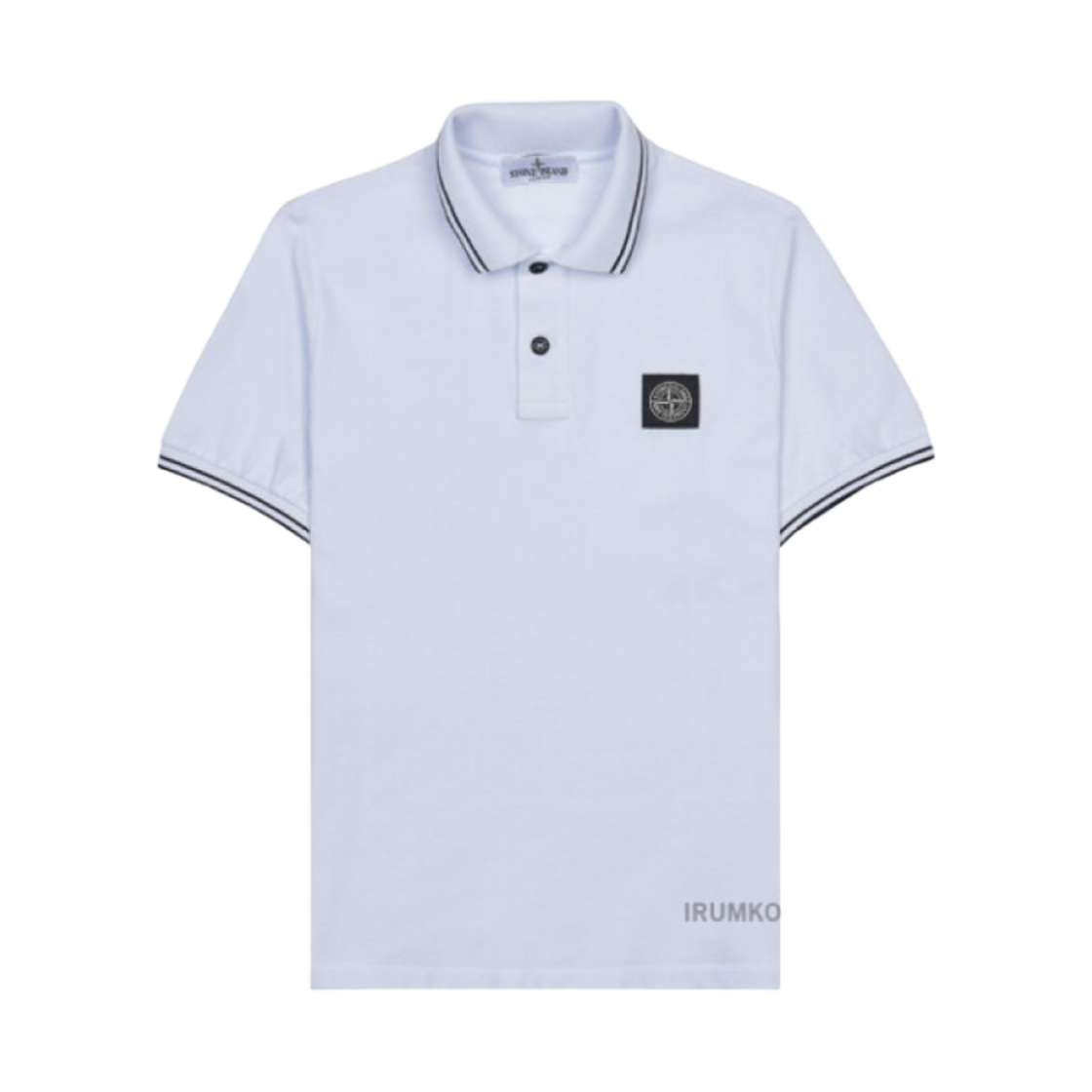 (키즈) 스톤 아일랜드 2200001 로고 폴로 셔츠 화이트 - 25SS((Kids) Stone Island 2200001 Logo Polo Shirt White - 25SS)