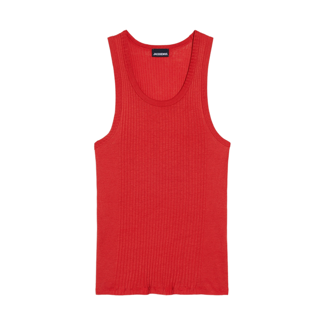 자크뮈스 르 데바듀어 카라코 립 탱크탑 레드(Jacquemus Le Debardeur Caraco Ribbed Tank Top Red) - 1