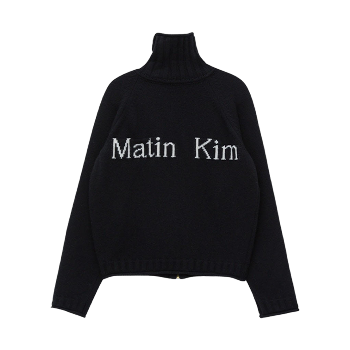 (W) 마뗑킴 스펠 포인트 니트 집업 블랙((W) Matin Kim Spell Point Knit Zip Up Black)