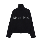 (W) Matin Kim Spell Point Knit Zip Up Black