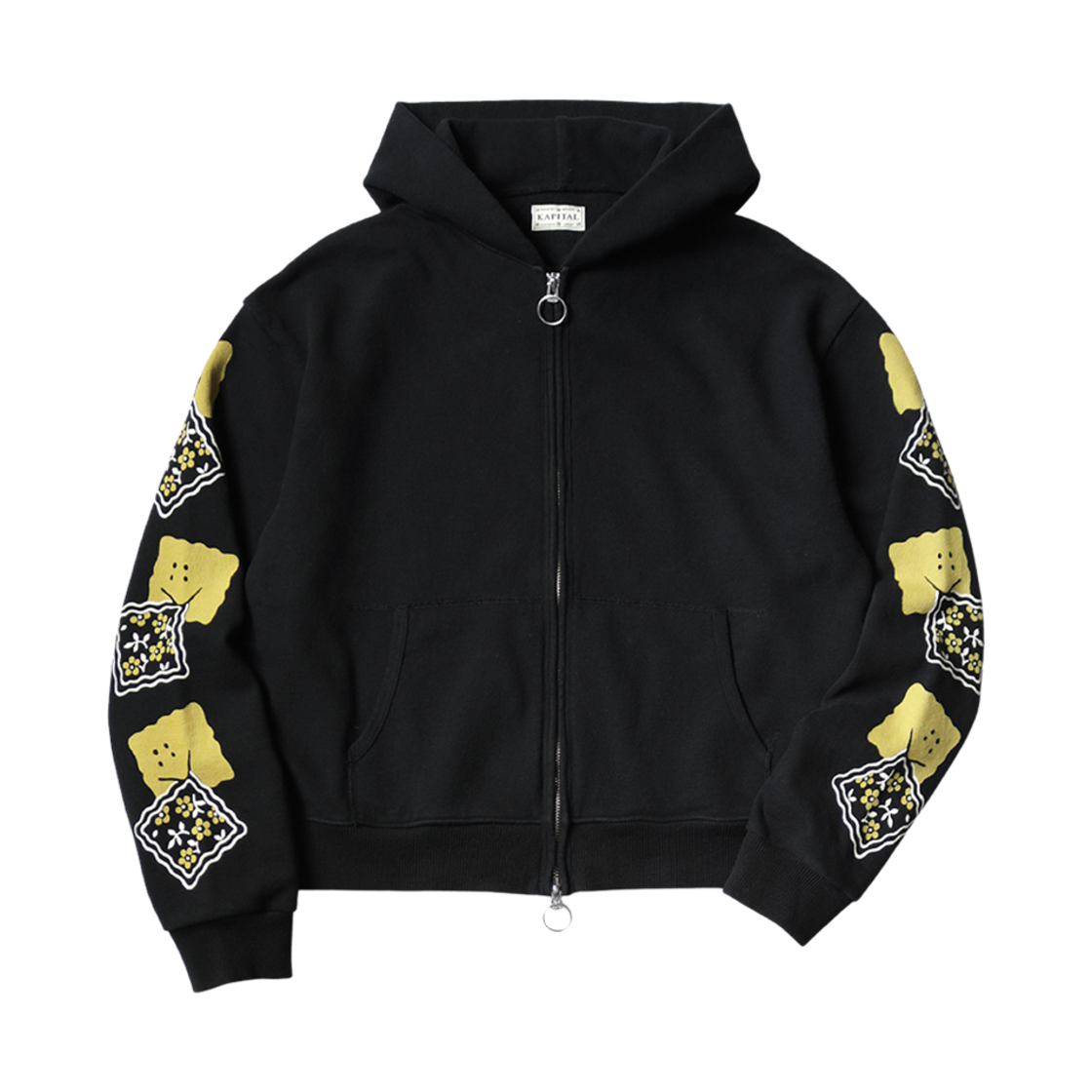 캐피탈 플리스 집업 짐 후드 블랙(Kapital Fleece Zip Up Gym Hoodie Black)