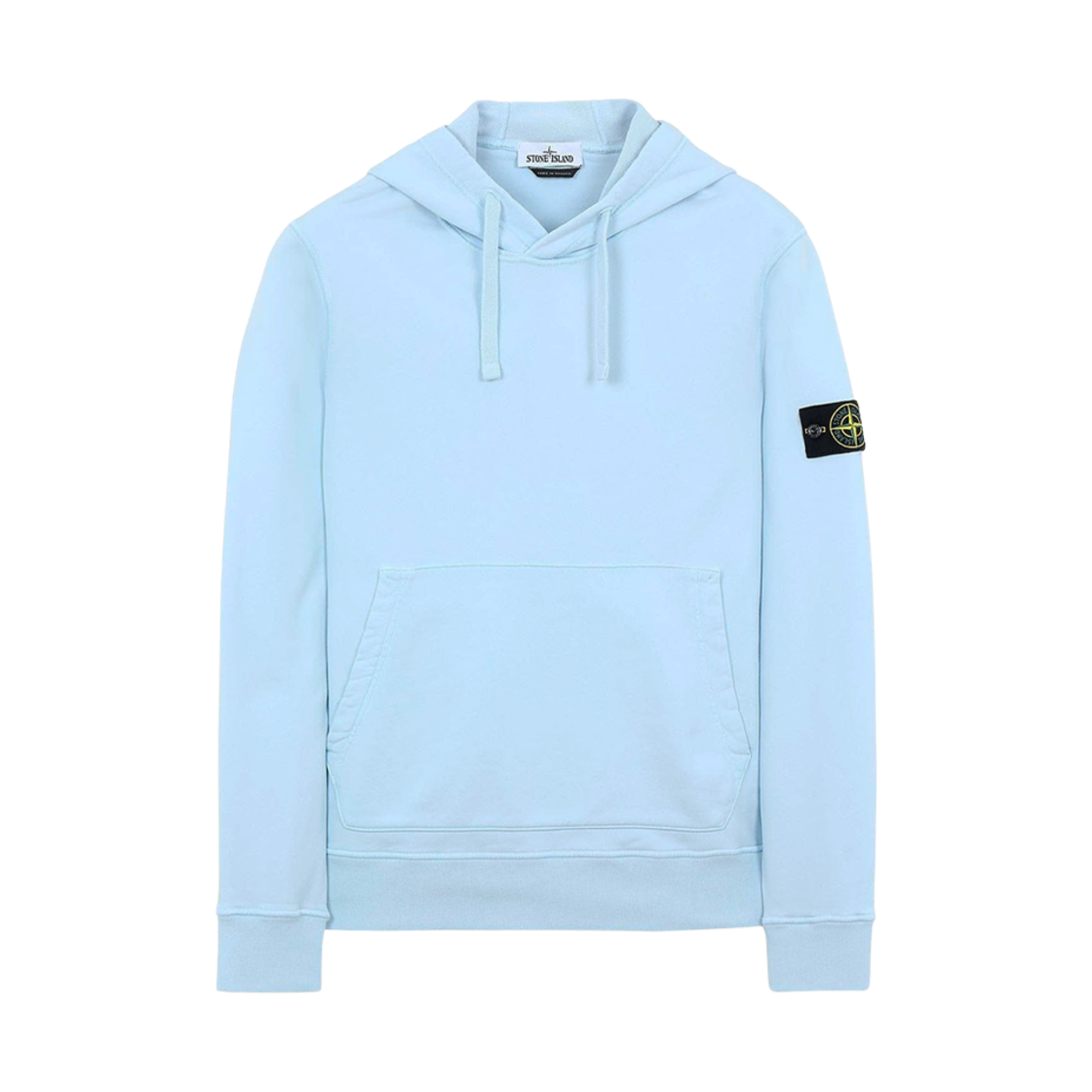 791564151-V0041 Stone Island 64151 Cotton Fleece Garment Dyed Hooded Sweatshirt Sky Blue - 23FW