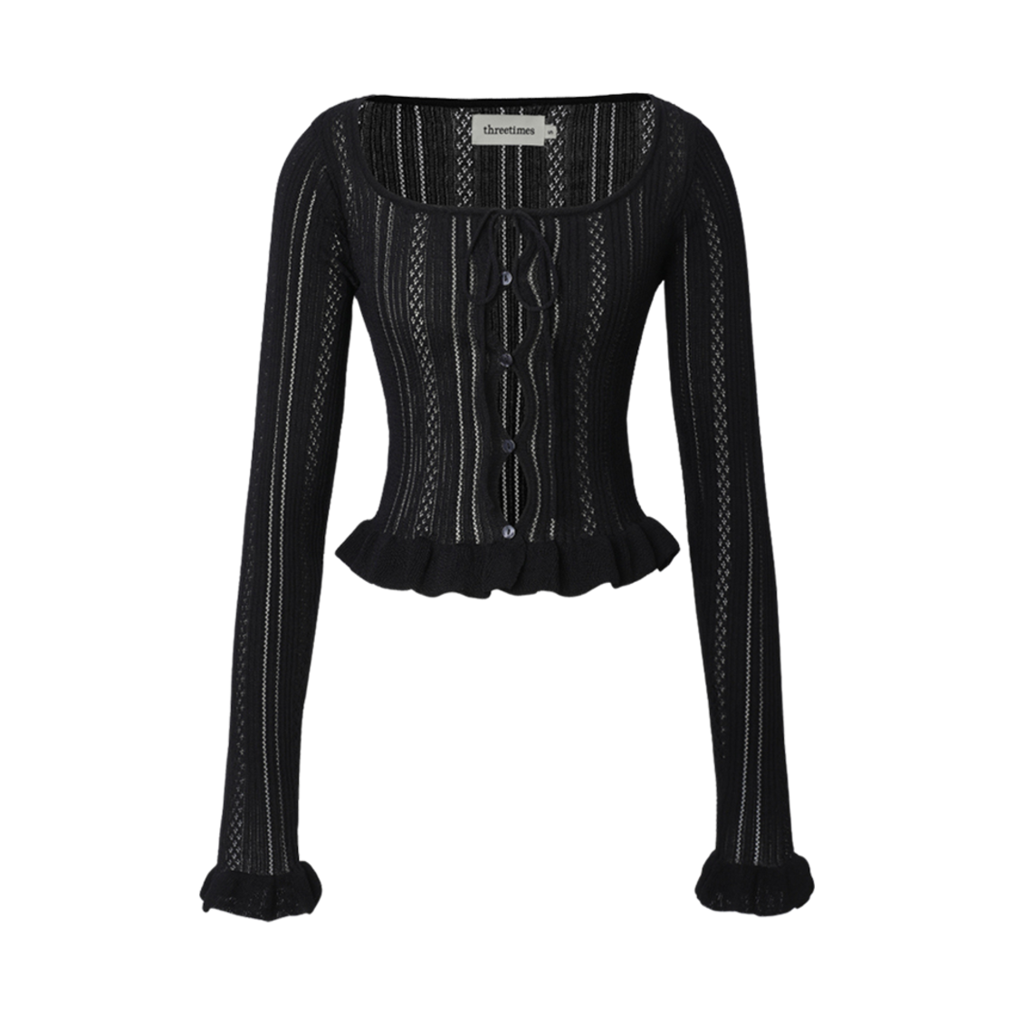 - (W) Threetimes Iris Cardigan Black