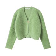 En Or Women Mohair Hook Cardigan Green