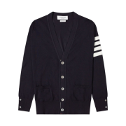 Thom Browne Sustainable Fine Merino Wool 4-Bar Classic Cardigan Navy