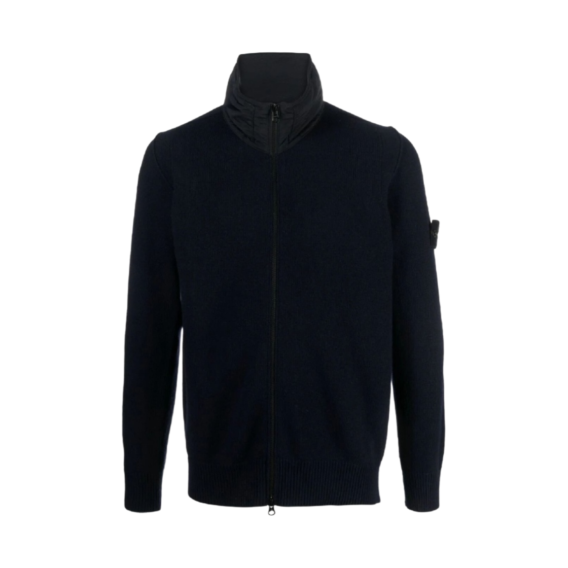 스톤 아일랜드 504A3 램스울 가디건 니트 네이비 - 23FW(Stone Island 504A3 Lambswool Cardigan Knit Navy - 23FW) - 1