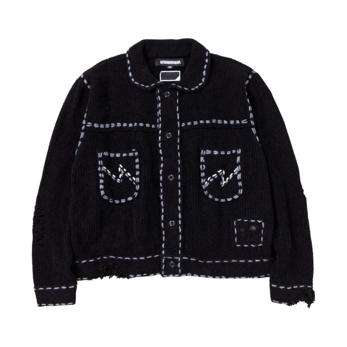 242PGPGN-KNM01/PD-242-NH-KN-011 Neighborhood x Phingerin PG1 Savage Knit Black