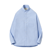 Pottery Button Down Shirt Supima Cotton 80/2 High Count Oxford Resilient Finish Sax