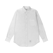 Thom Browne Cotton Oxford Grosgrain Placket Shirt White