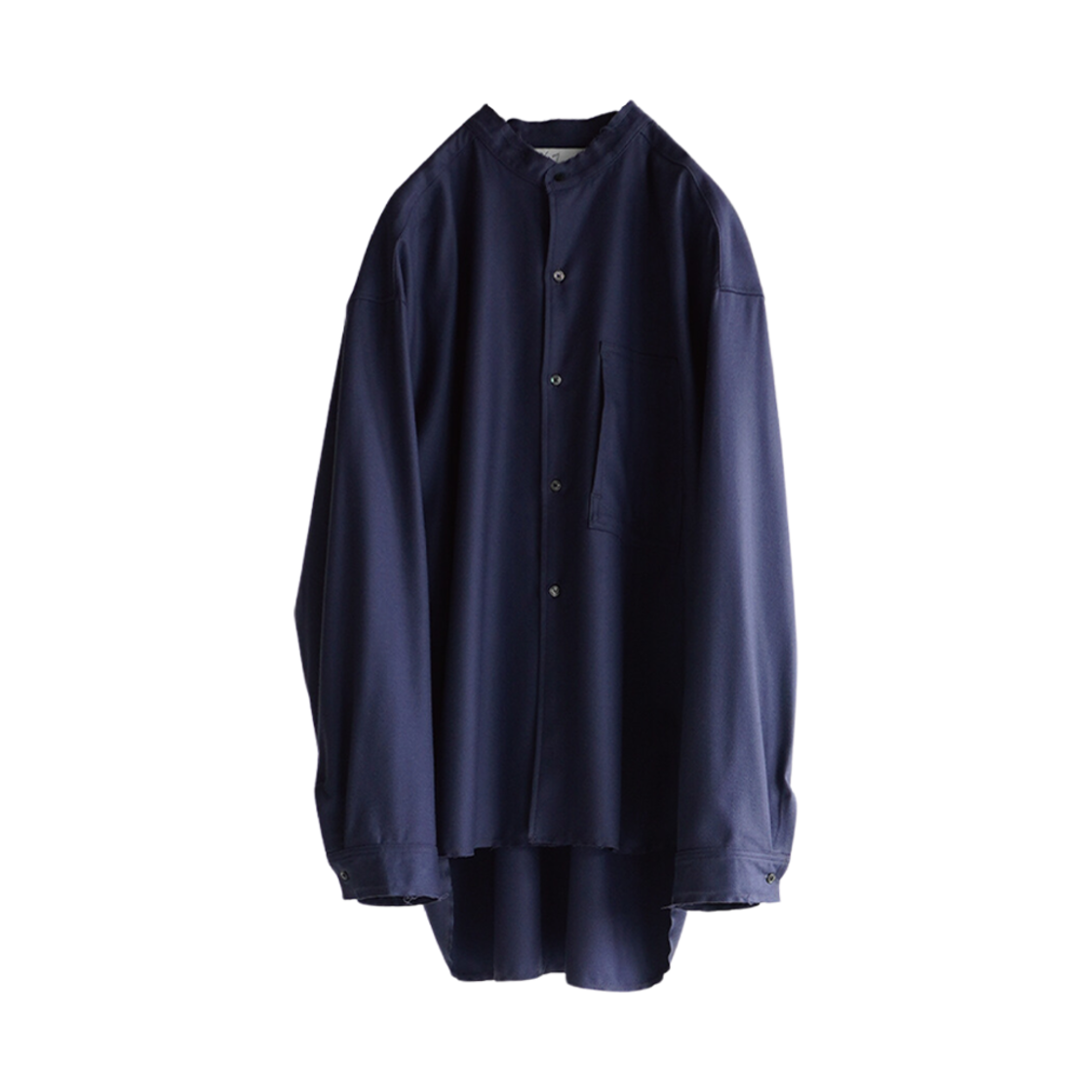 안셀름 울 플란넬 롱 셔츠 네이비(Ancellm Wool Flannel Long Shirt Navy)