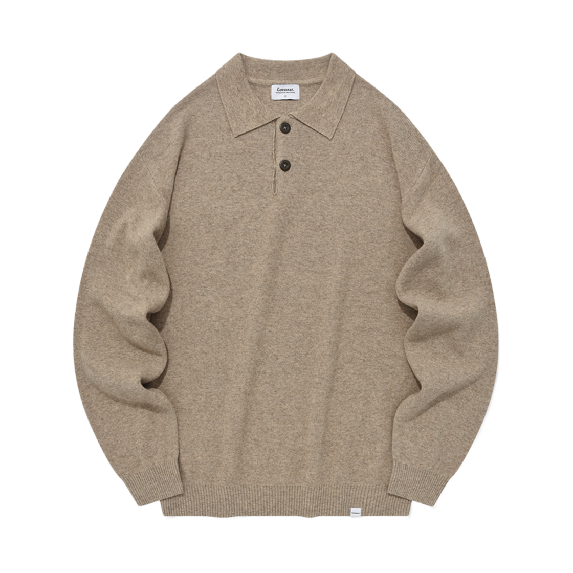 CO2303KT23BE Covernat Lambswool Collar Knit Beige