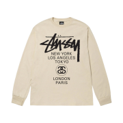 Stussy World Tour LS T-Shirt Putty
