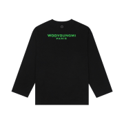Wooyoungmi Glow Graphic Long Sleeve T-Shirt Black - 22SS