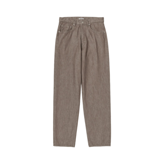 A23AP03MD Auralee Hard Twist Denim Wide Pants Mocha Brown - 23AW