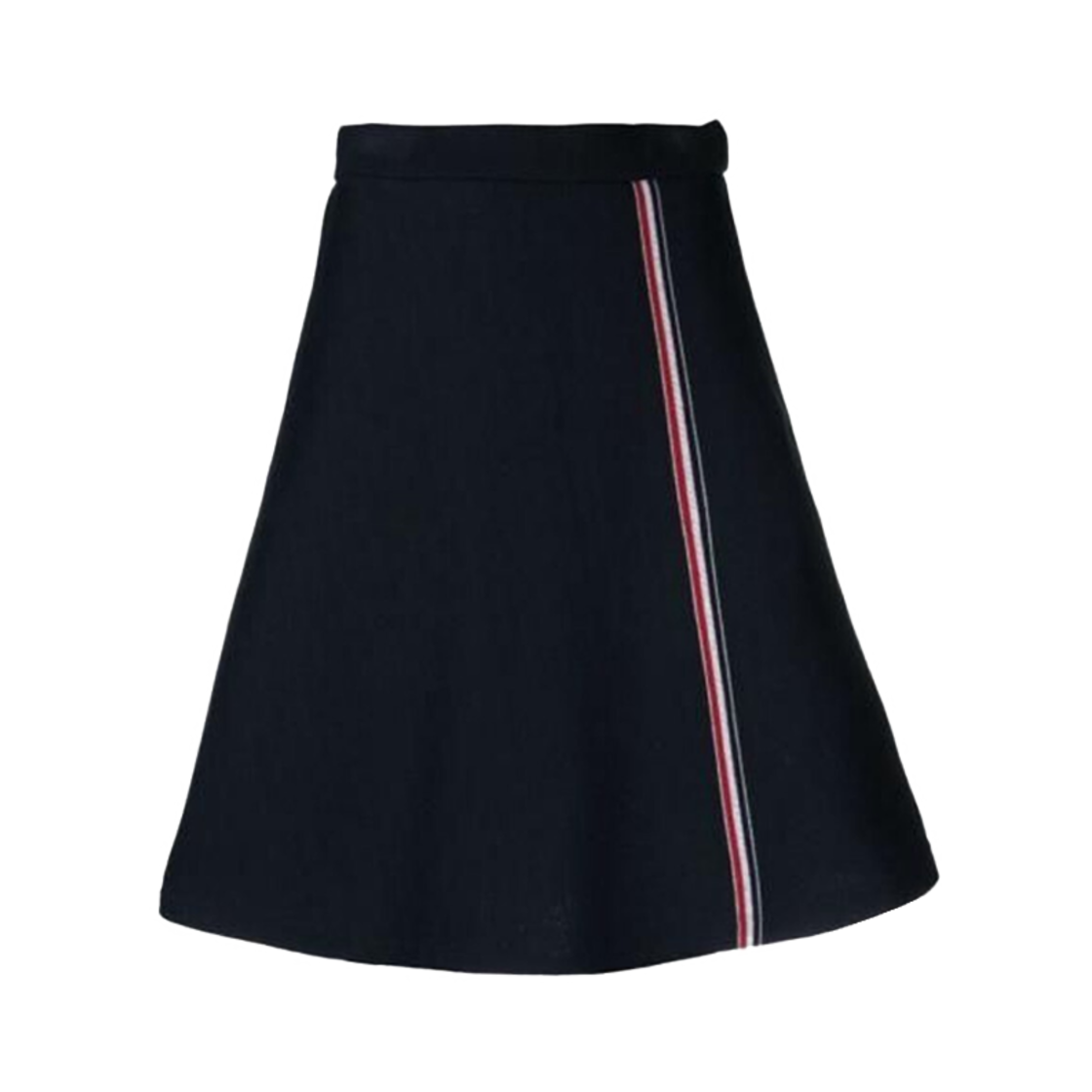 FJK118A-J0139-415 (W) Thom Browne Cotton Midi Flare Skirt Navy