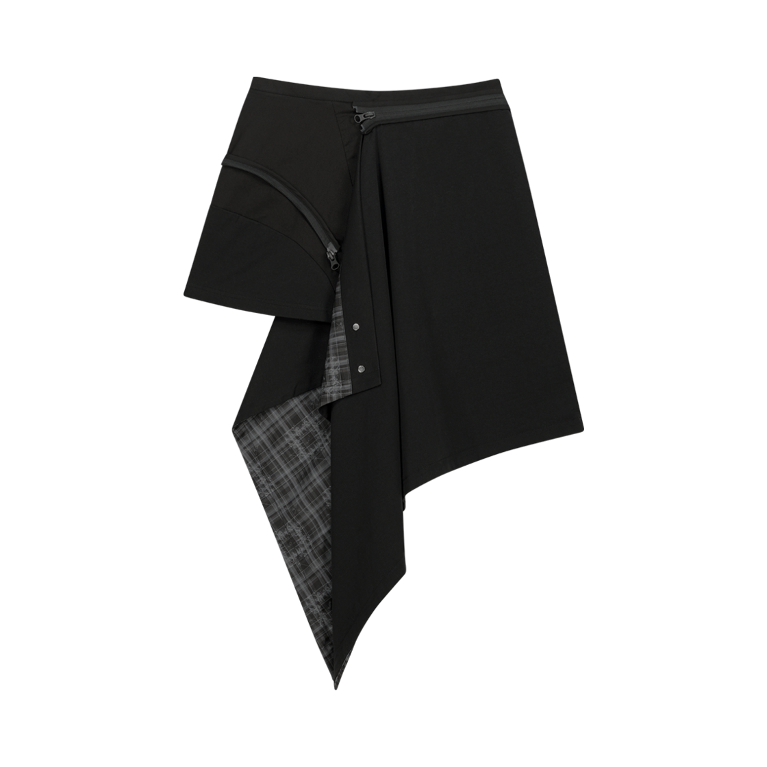 25SS-SK03-BK OJOS Multipanel Pleats Skirt Black