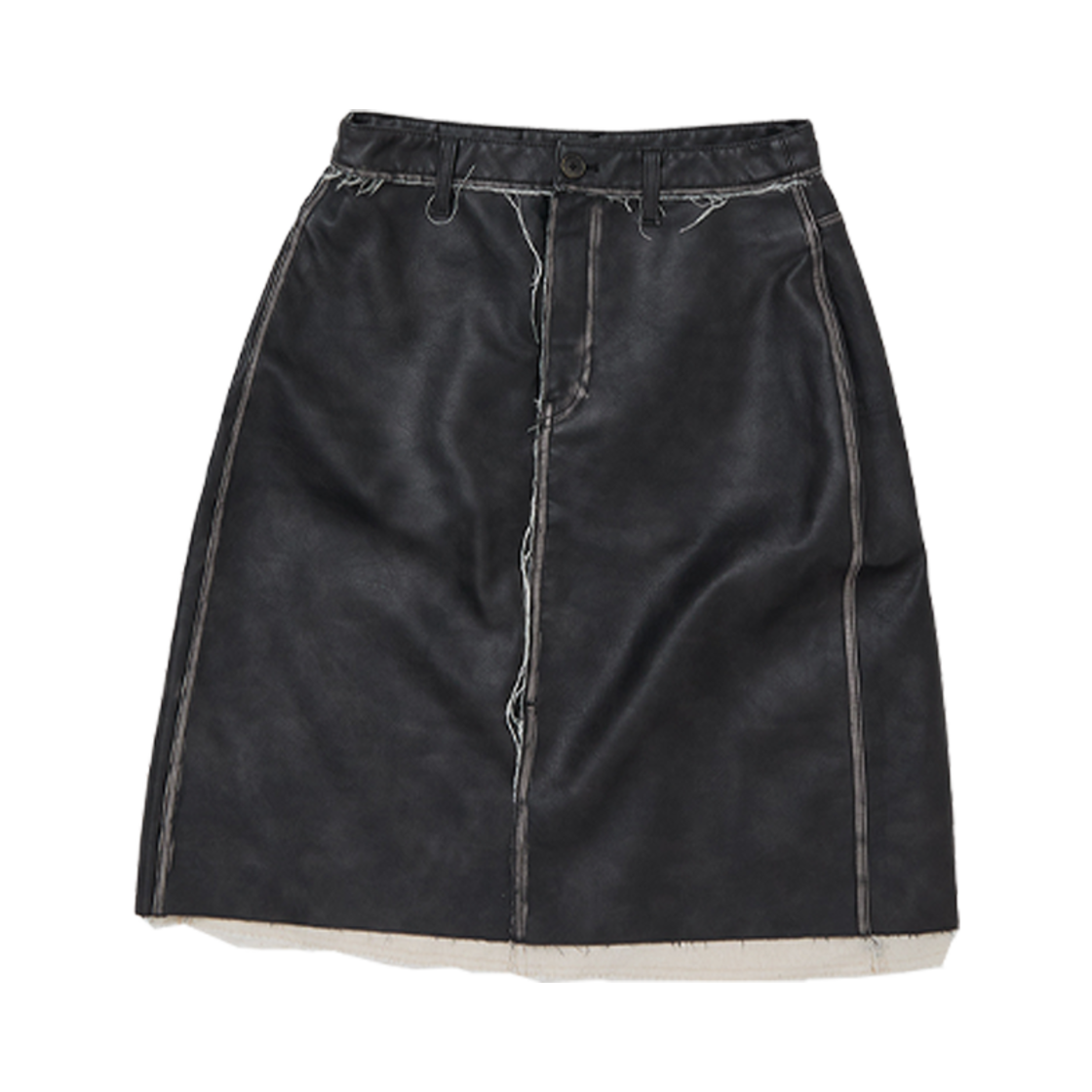 퍼버즈 우먼 워시드 레더 스커트 - 25SS(Perverze Women Washed Leather Skirt - 25SS)
