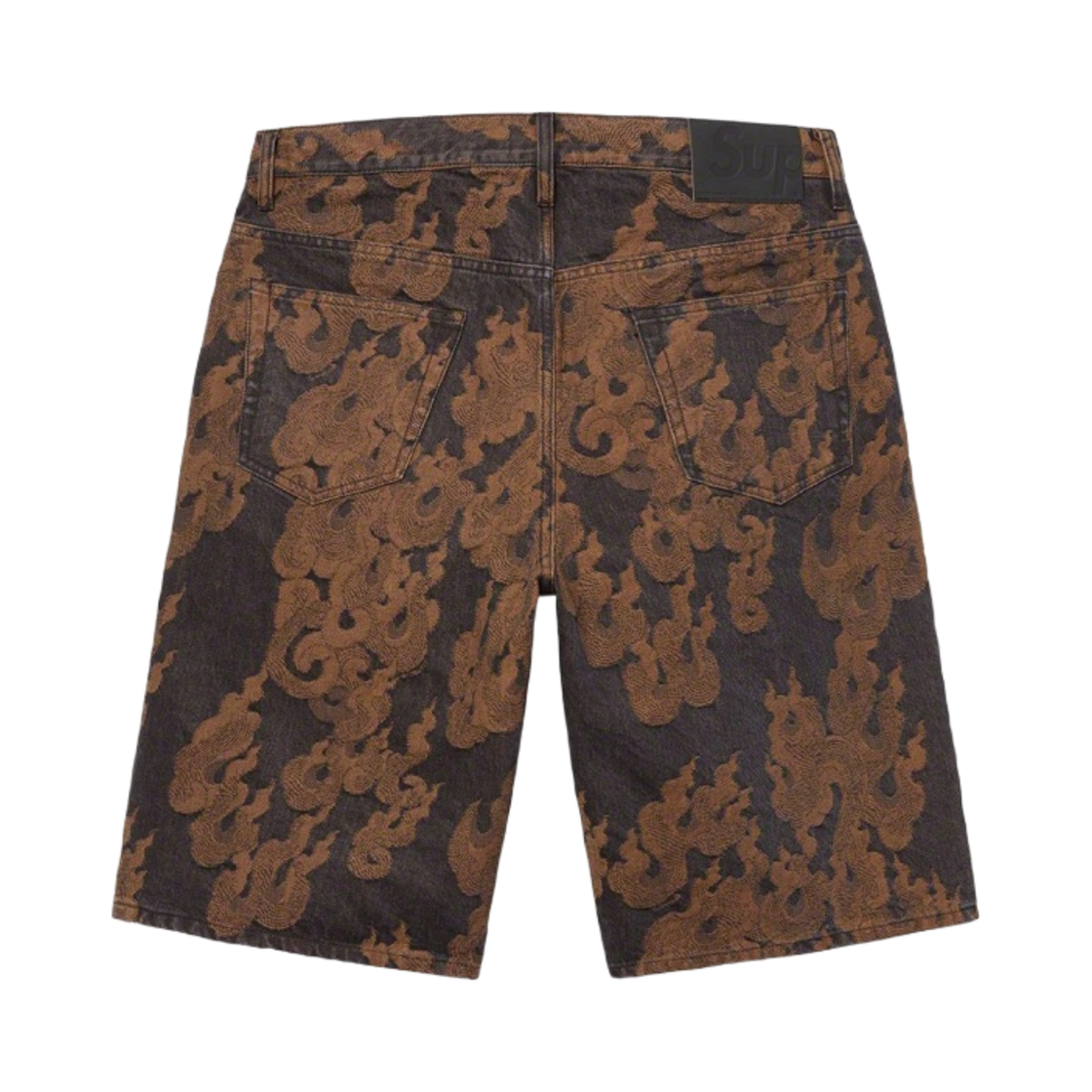 슈프림 플레임 자카드 배기 데님 쇼츠 워시드 블랙 - 23SS(Supreme Flames Jacquard Baggy Denim Shorts Washed Black - 23SS) - 2
