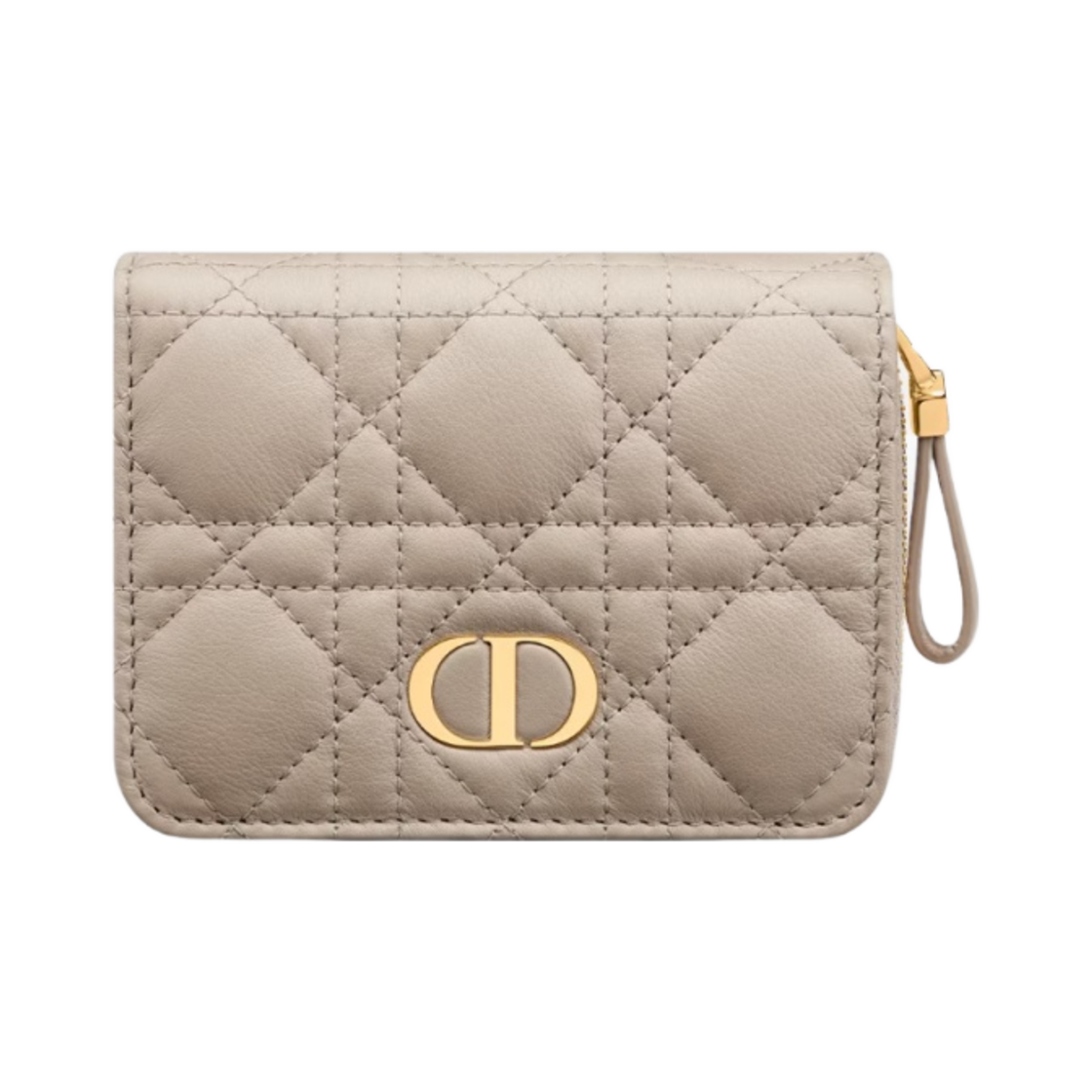 디올 카로 컴팩트 지퍼 지갑 서플 까나쥬 카프스킨 샌드(Dior Caro Compact Zipped Wallet Supple Cannage Calfskin Sand) - 1