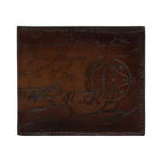 Berluti Makore Scritto Leather Wallet Cacao Intenso