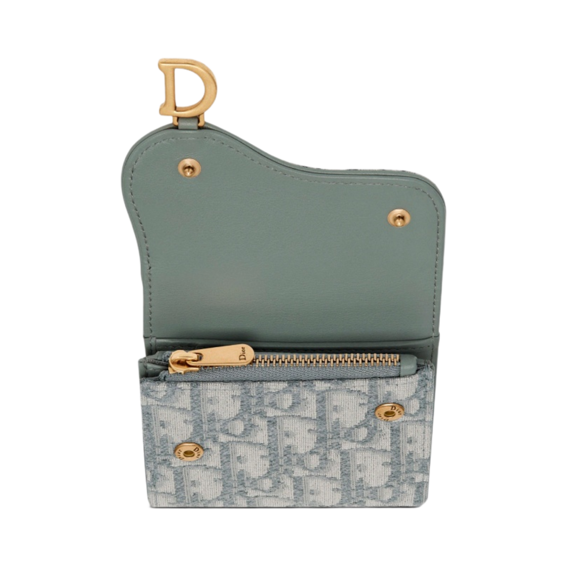 디올 새들 로터스 지갑 그레이 디올 오블리크 자카드(Dior Saddle Lotus Wallet Grey Dior Oblique Jacquard) - 2