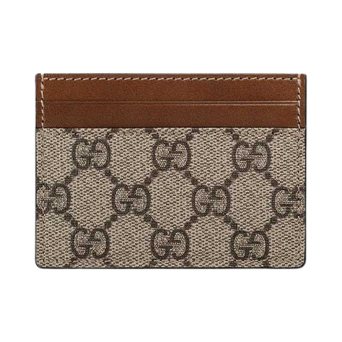 779775-KHNKG-8534 Gucci GG Supreme Card Holder Beige Ebony