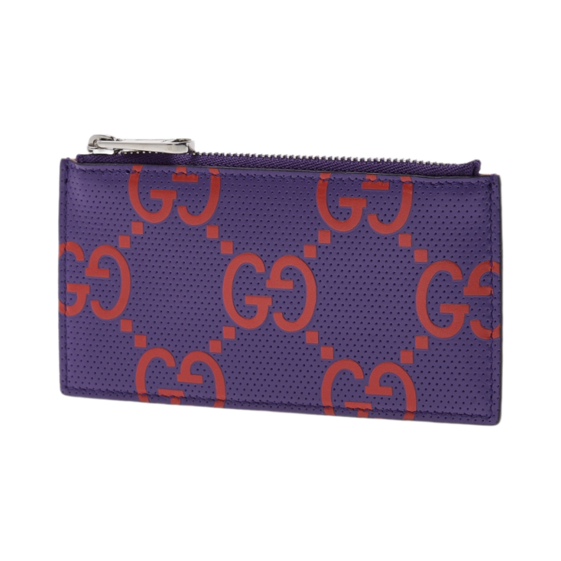 구찌 GG 엠보스 지퍼 카드 케이스 퍼플 오렌지(Gucci GG embossed Zip Card Case Purple Orange) - 2