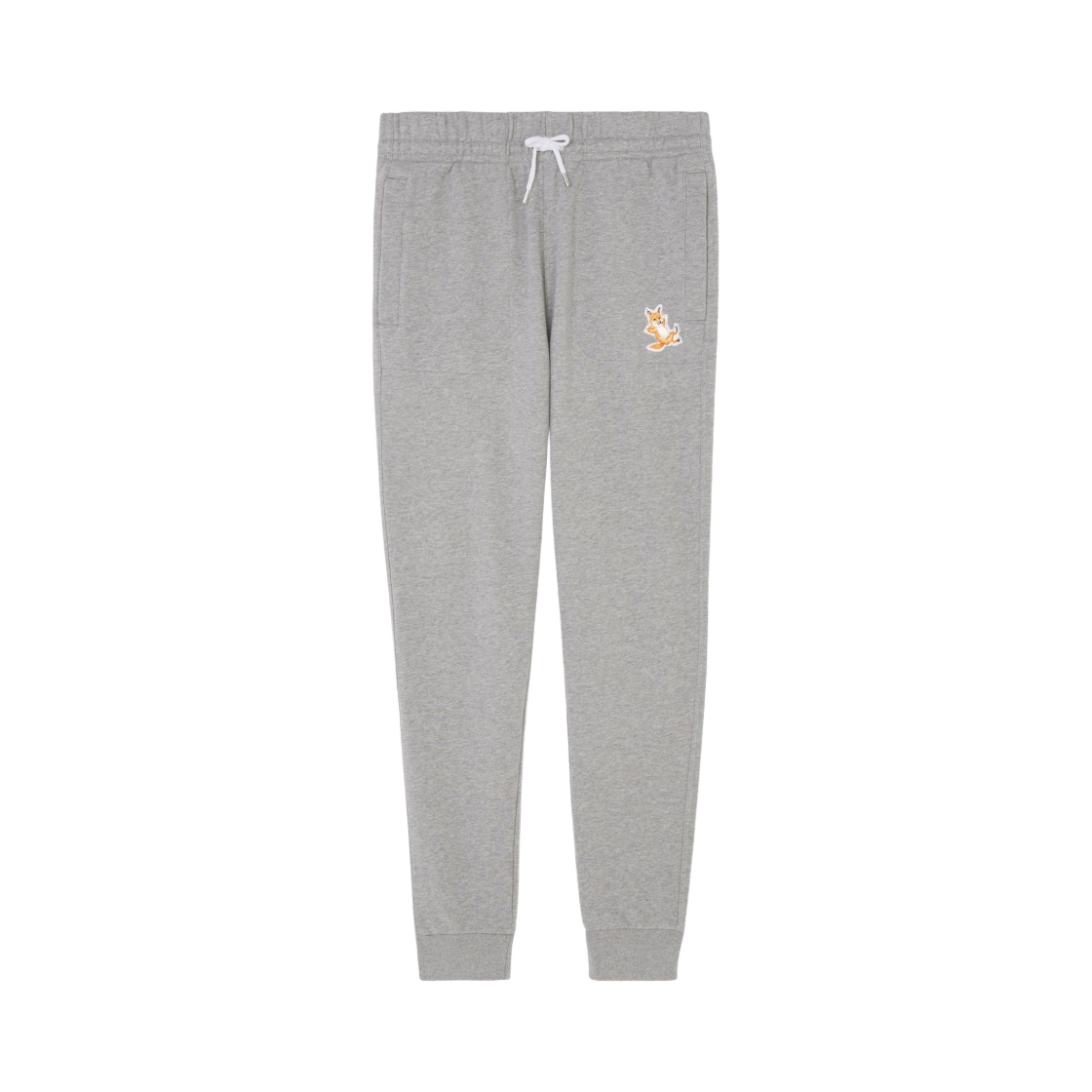 IU01308KM0001-H150 Maison Kitsune Chillax Fox Patch Classic Jogger Pants Grey Melange