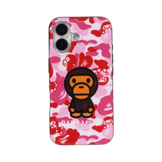 0ZXECM002821O BAPE ABC Milo Camo iPhone 16 Case Pink