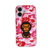 BAPE ABC Milo Camo iPhone 16 Case Pink