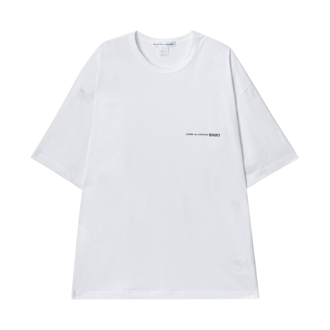 꼼데가르송 셔츠 오버사이즈 핏 로고 티셔츠 화이트(Comme des Garcons Shirt Oversized Fit Logo T-Shirt White)