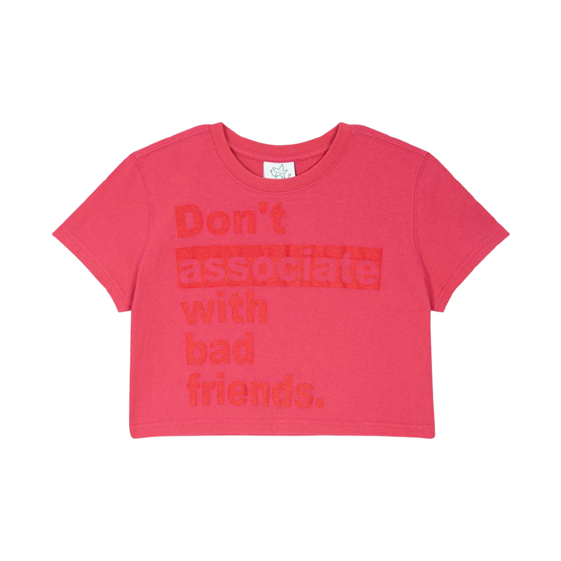 모스키토 머더러스 돈 어소시에이트 위드 배드 프렌즈 크롭 티셔츠 핑크(Mosquito Murderers Don't Associate With Bad Friends Crop T-Shirt Pink) - 1