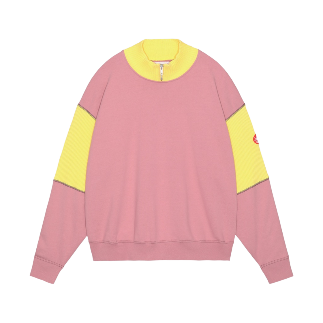 - Cav Empt Wide Rib Cut Half Zip Sweatshirt Pink - 23FW - 대표 이미지 #1