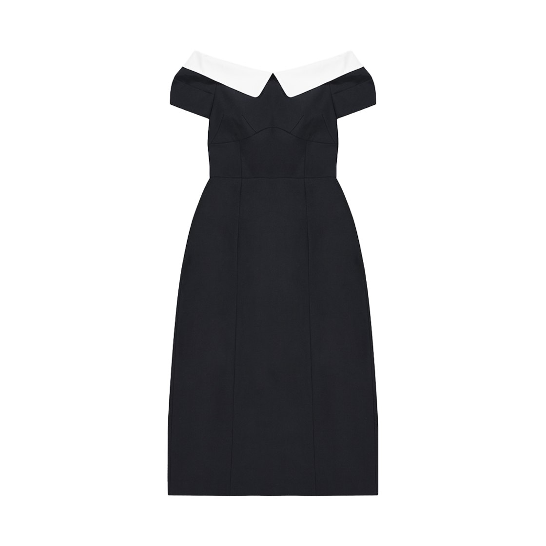플레따 오프숄더 드레스 네이비(FLETTA Off shoulder Dress Navy)