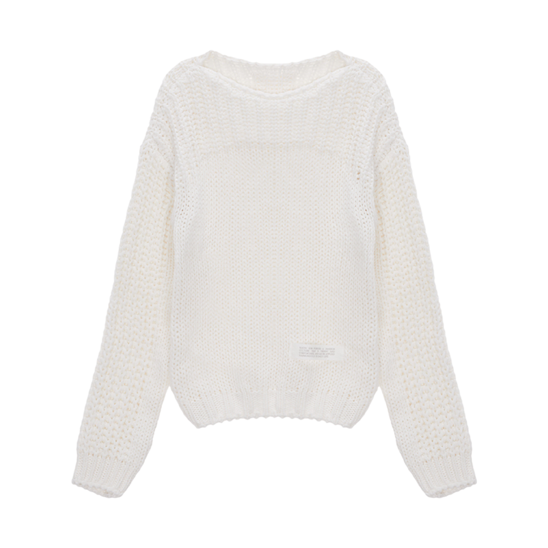MK2378PO022M0WH (W) Matin Kim Braid Texture Knit Pullover White