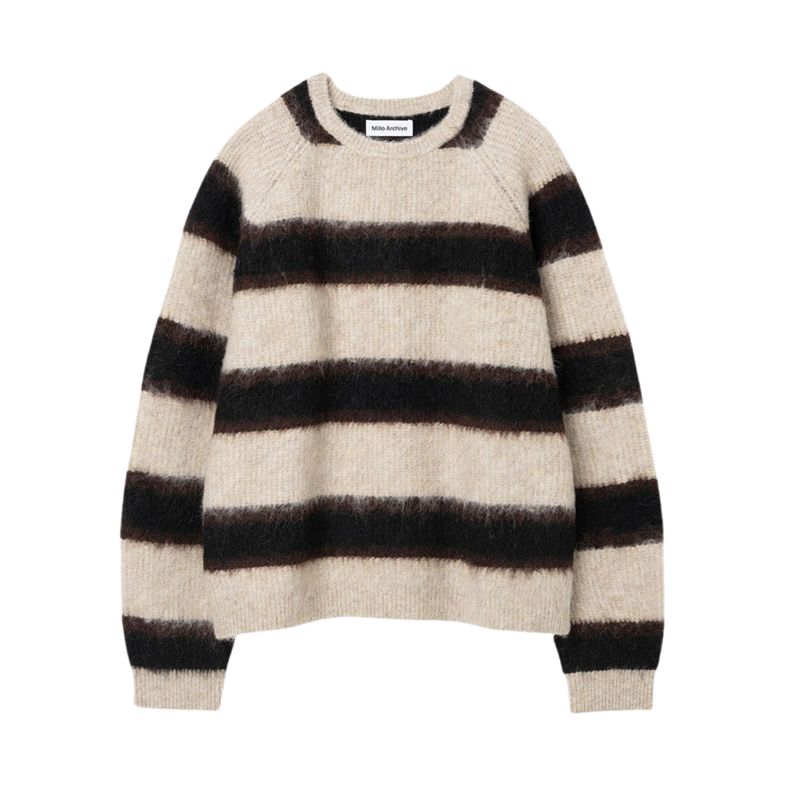 밀로 아카이브 멀티 스트라이프 모헤어 니트 베이지