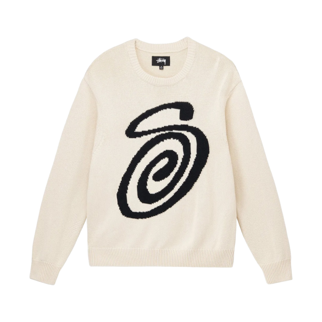 스투시 컬리 S 스웨터 내츄럴(Stussy Curly S Sweater Natural)