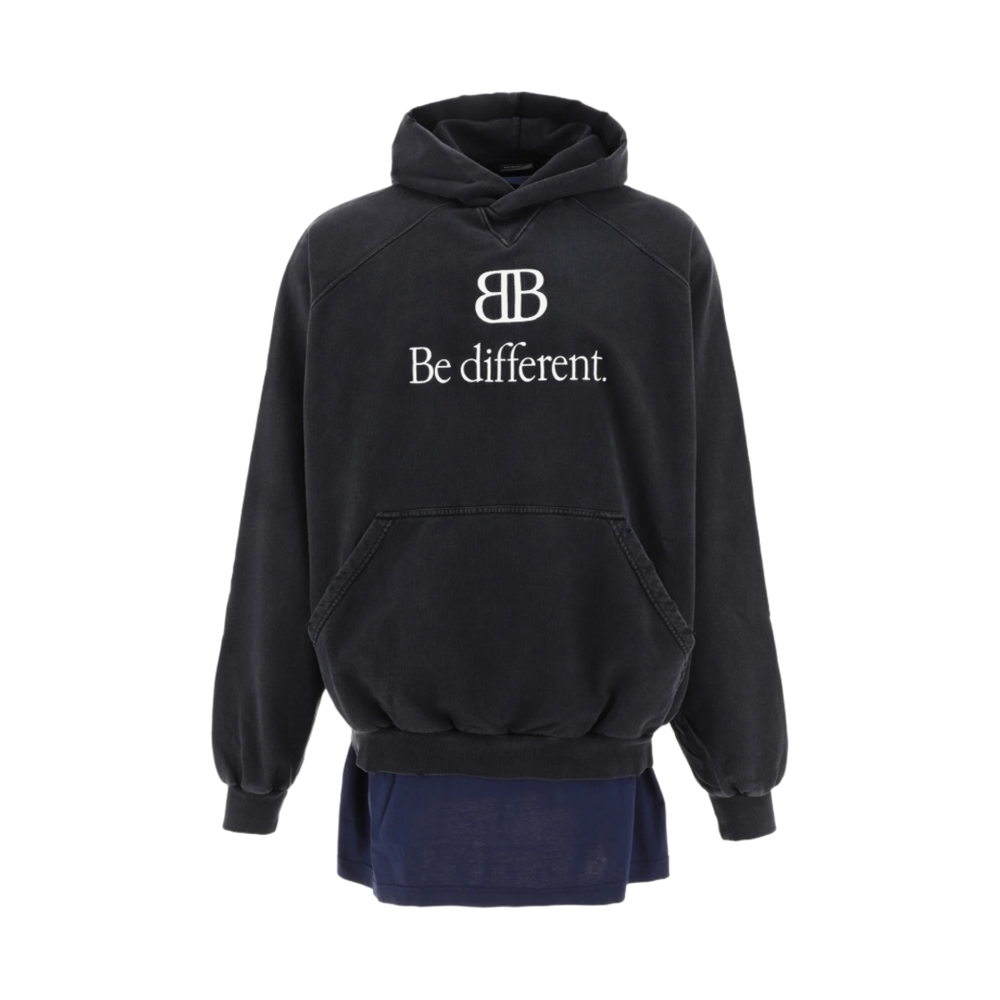발렌시아가 비 디프런트 레이어드 후드 블랙(Balenciaga Be Different Layered Hoodie Black) - 1