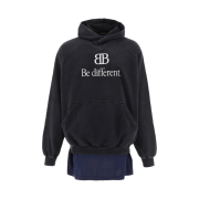Balenciaga Be Different Layered Hoodie Black
