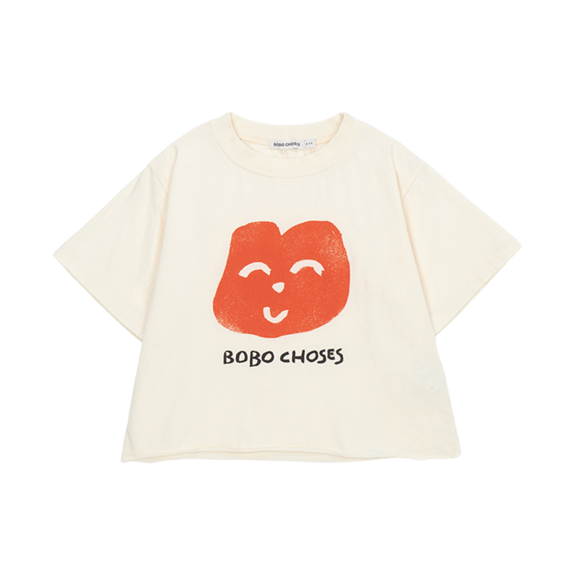 (키즈) 보보쇼즈 조이풀 페이스 티셔츠 오프 화이트((Kids) Bobo Choses Joyful Face T-Shirt Off White) - 1