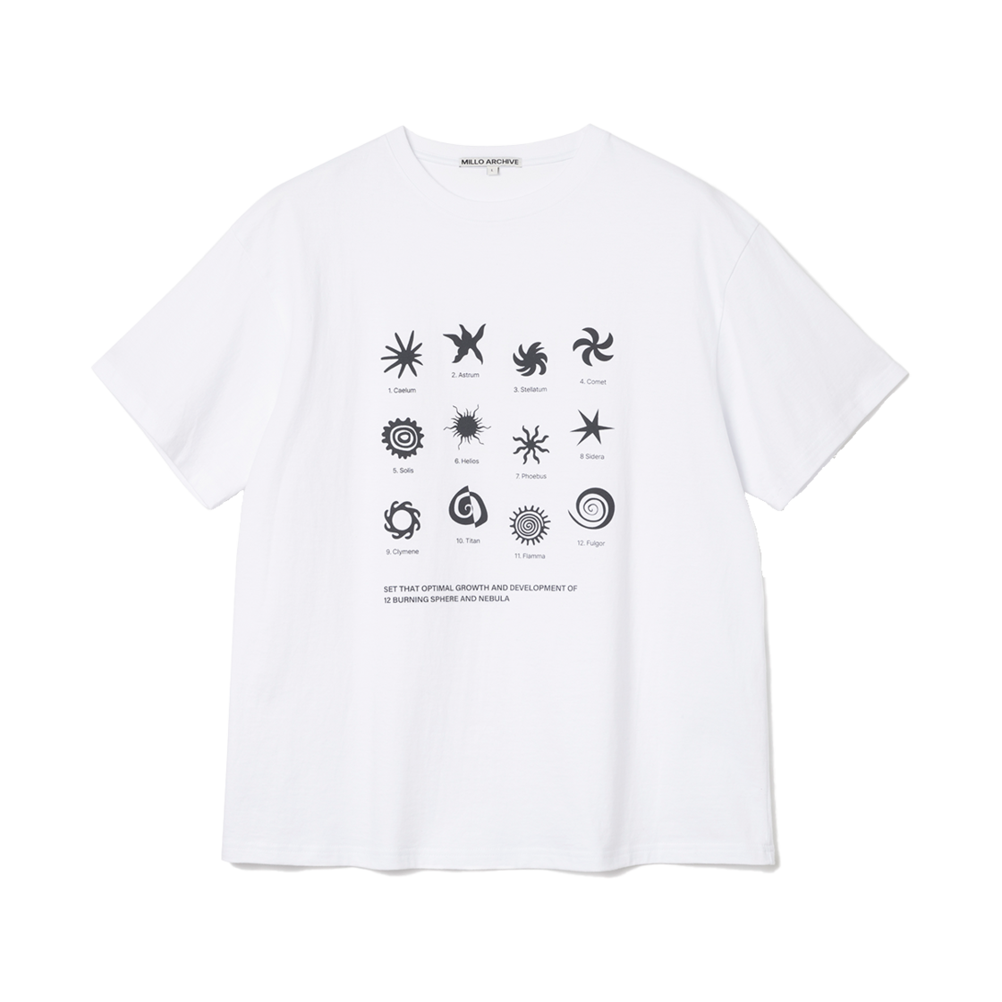 밀로 아카이브 스크롤 스퀘어 티셔츠 화이트