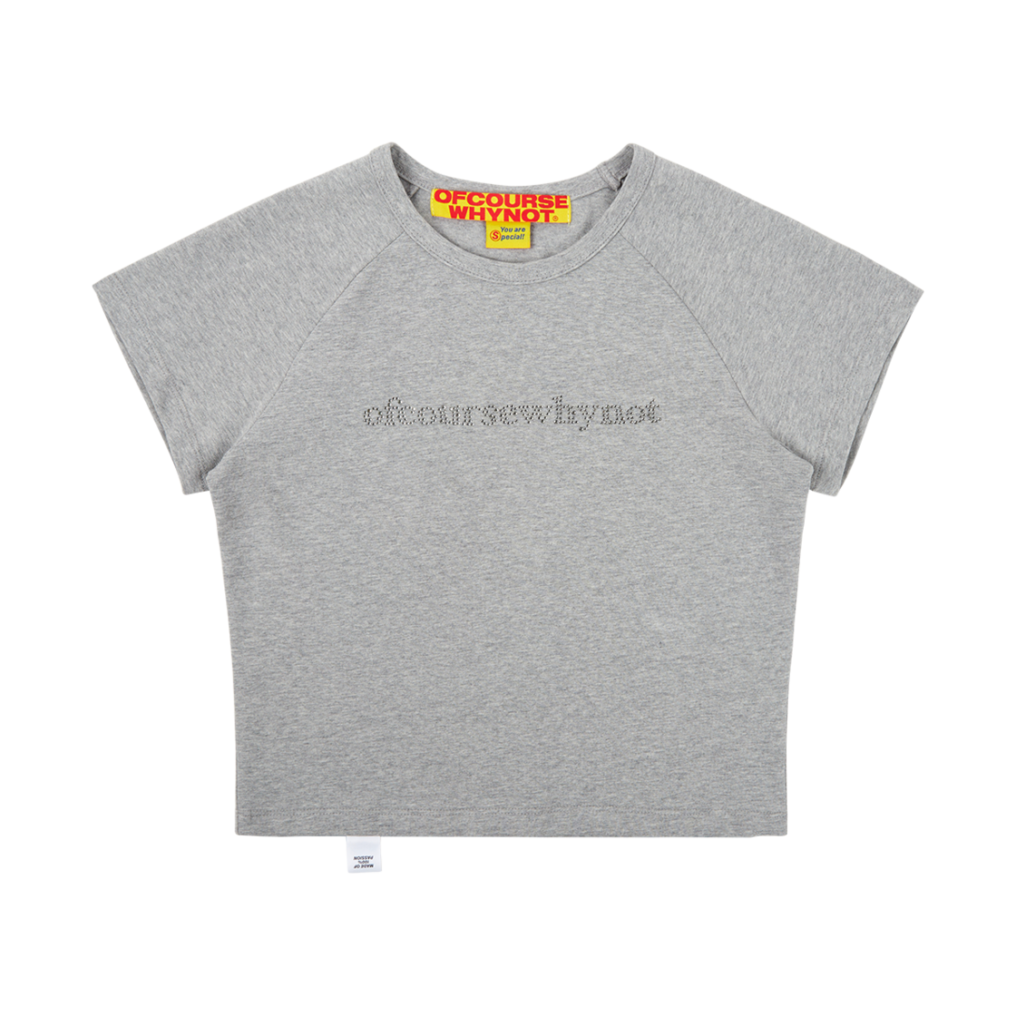 오브콜스와이낫 댓 걸 바이브 티셔츠 멜란지 그레이(ofcoursewhynot That Girl Vibe Tee Melange Grey)