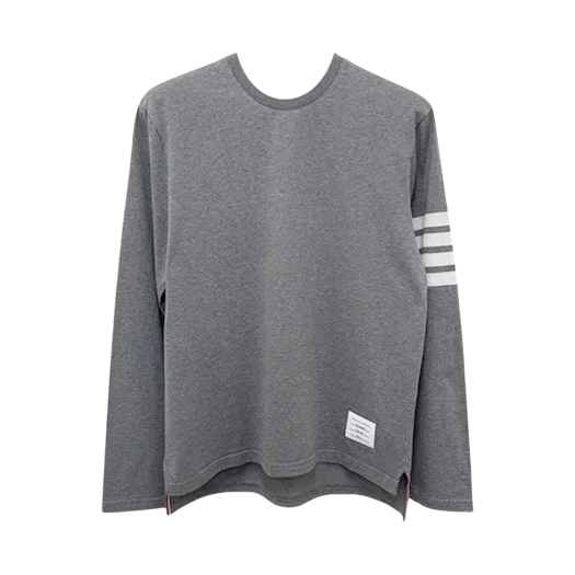 Thom Browne Jersey 4-Bar Long Sleeve T-Shirt Light Grey